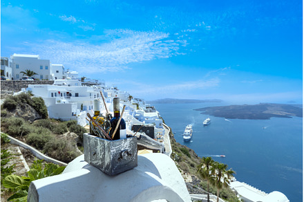 Greece Islands, scenic panoramic sea