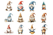 Watercolor Whimsical Coffee Gnome, an Illustration by Design Market (Thumbnail 2 of 3)
