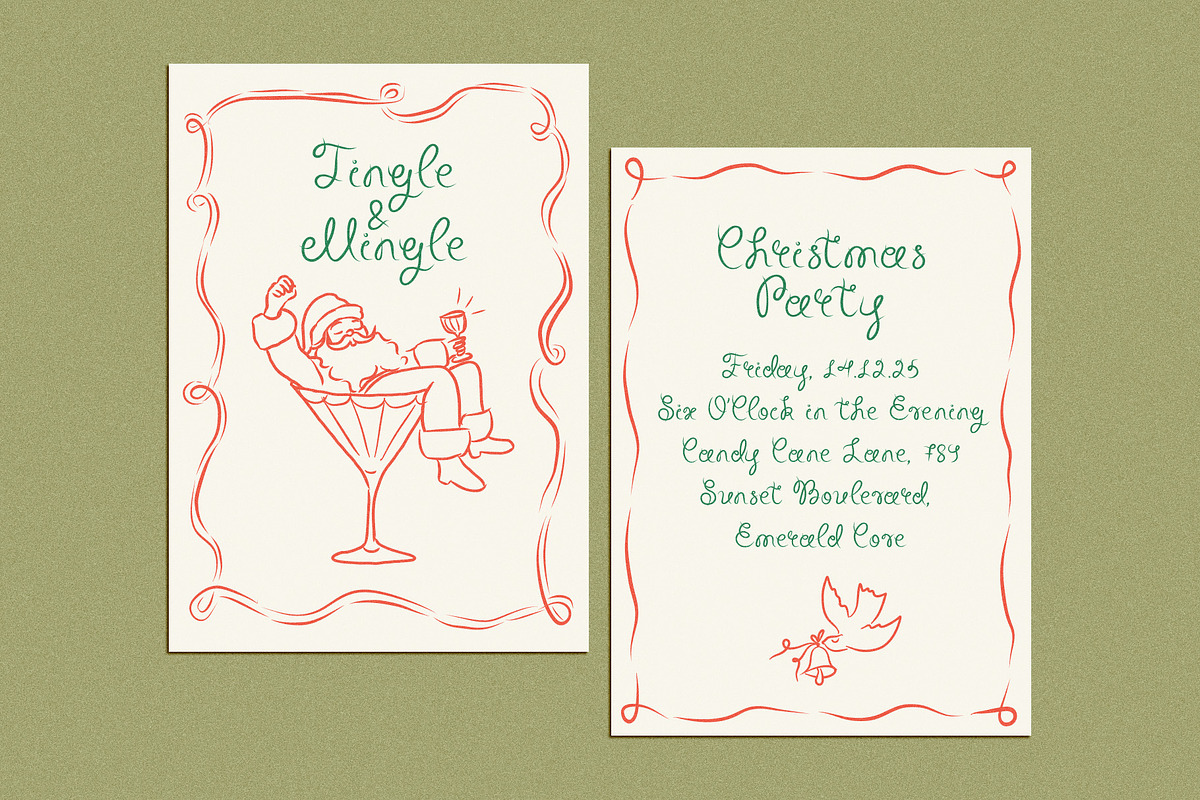 Hand Drawn Christmas Frames Bundle, a Seasonal Illustration by Ayya Studio (Photo 8 of 13)