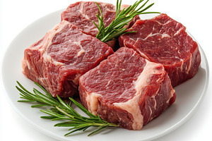 Meat in its raw state isolated on a, a Food & Drink Photo by Pixeness Studio