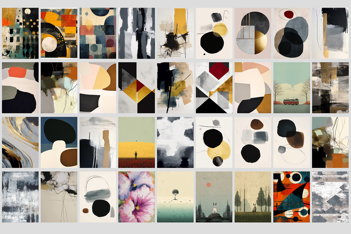 Abstract painting art set prints, a Decorative Illustration by Muzi pear studio (Photo 12 of 12)