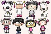 Quirky Monster Kids and Their Pets, a Person Illustration by PrintHaven Designs (Thumbnail 2 of 6)