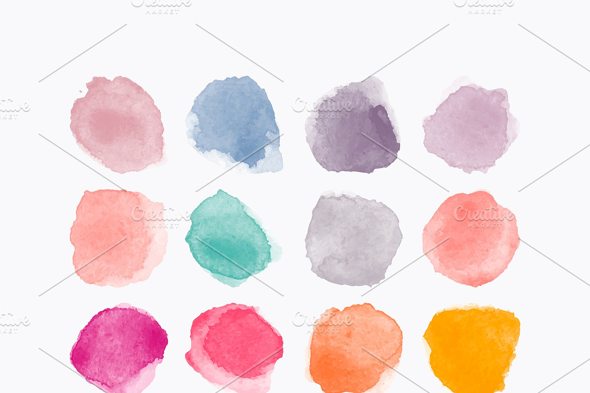 Big set watercolor vector stains, a Texture Graphic by Ibrin's Shop (Photo 4 of 14)