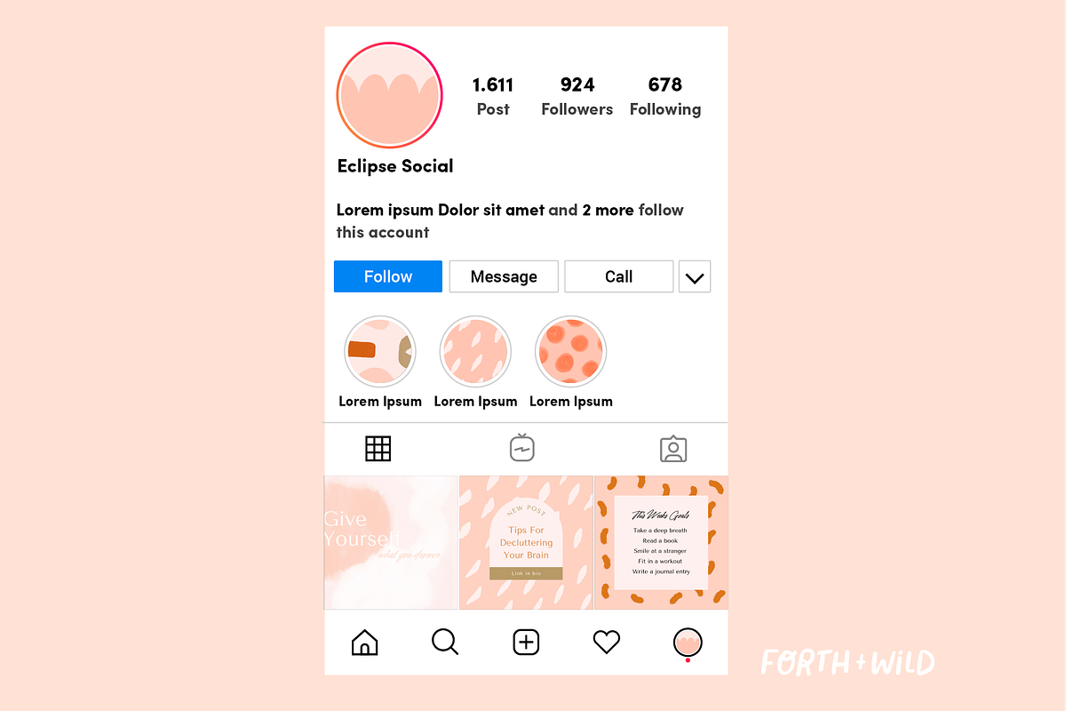 Feminine Boho Instagram Templates, a Social Media Template by Forth and Wild (Photo 7 of 9)