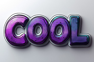 Vibrant 3D typography showcasing the word 'COOL' in a lively purple and blue co, a Background Photo by ImageMir