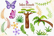 Watercolor Safari Animals clipart, an Animal Illustration by LuiDesignStudio (Thumbnail 3 of 6)