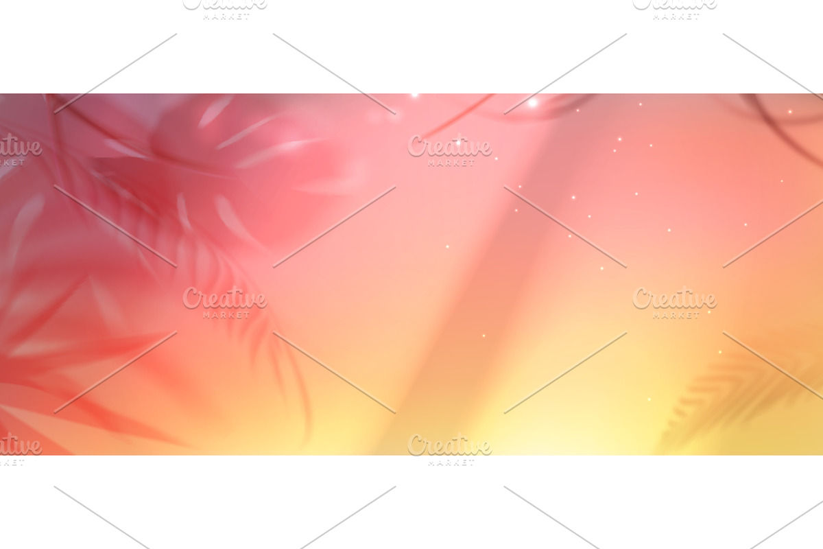 Summer sunset sky with plant shadows, an Illustration by art PVP - market