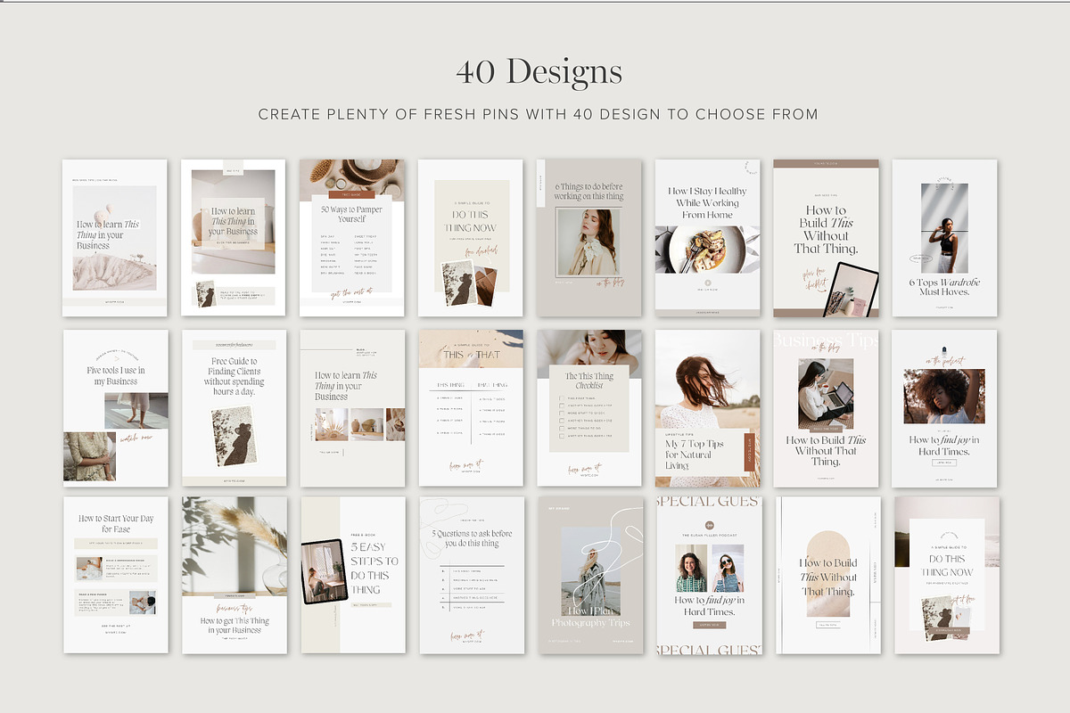 Pinterest Pin Templates for Canva, a Social Media Template by Tabitha Emma (Photo 7 of 10)