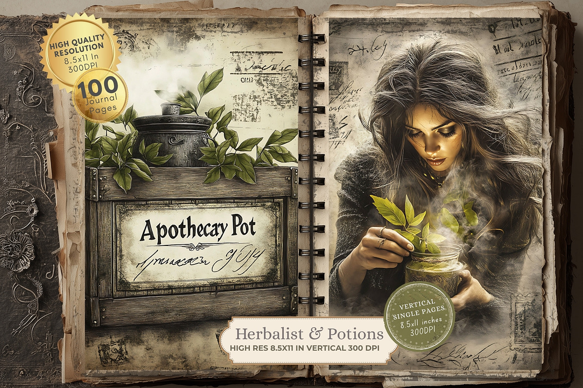 Herbalist Junk Journal Kit, a Seasonal Illustration by Nicole Branger Art (Photo 4 of 14)