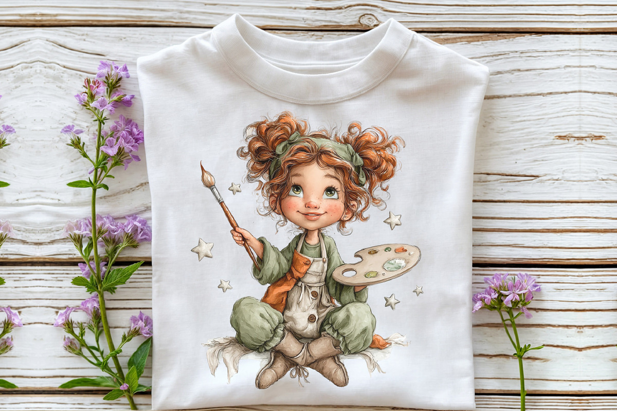 Whimsical Fairy Painter Clipart, an Illustration by CraftArtStudio (Photo 4 of 6)