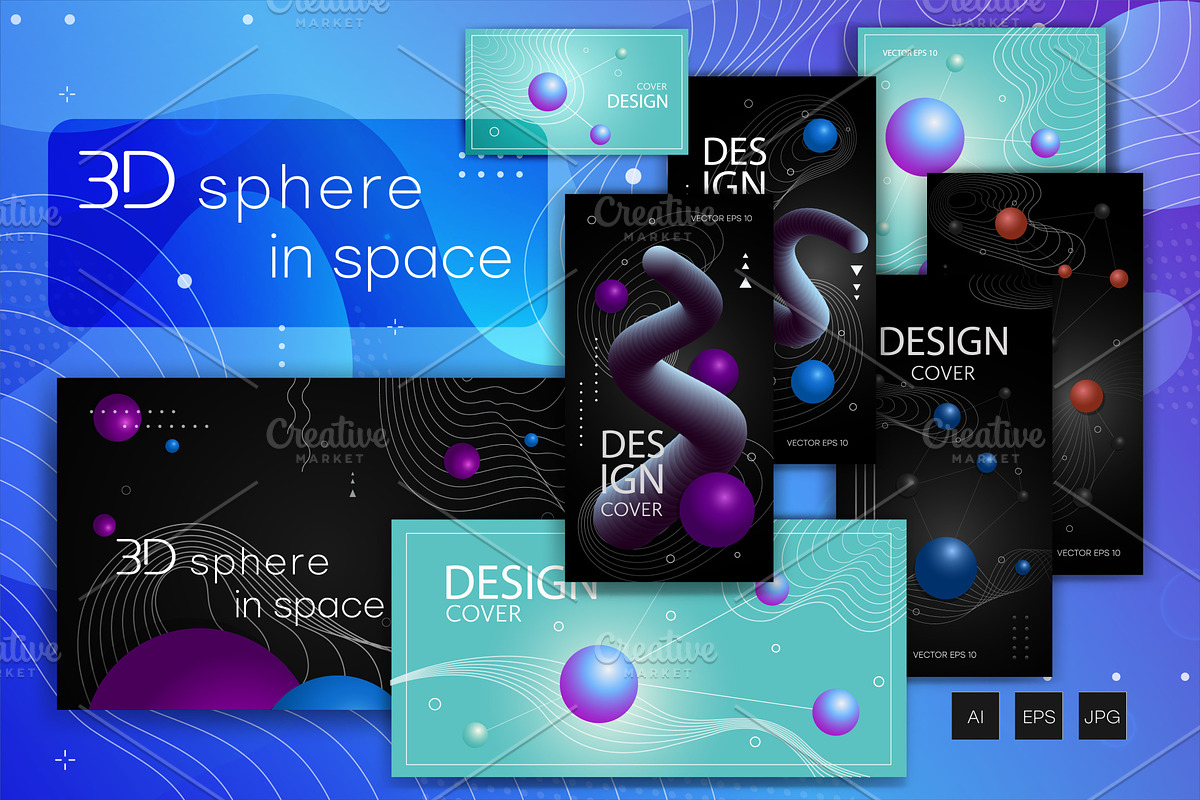 3D sphere in space. Art., a Decorative Illustration by KENO Mascots (Photo 1 of 4)