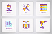Construction | 16 Thin Line Icons, an Outline Icon by Alex Blogoodf (Thumbnail 5 of 11)