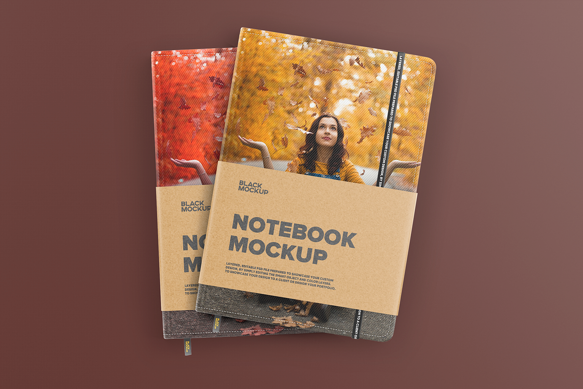 Notebook in craft  packaging mockup, a Packaging Mockup by BlackMockup (Photo 9 of 10)