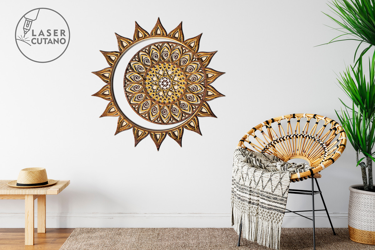 SOLAR ECLIPSE Multilayer Wall Art, a Templates & Theme by LaserCutano (Photo 6 of 6)