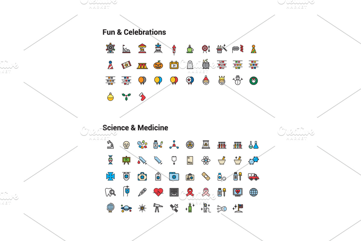 +1000 FILLED LINE ICONS, an Outline Icon by beguima (Photo 7 of 17)