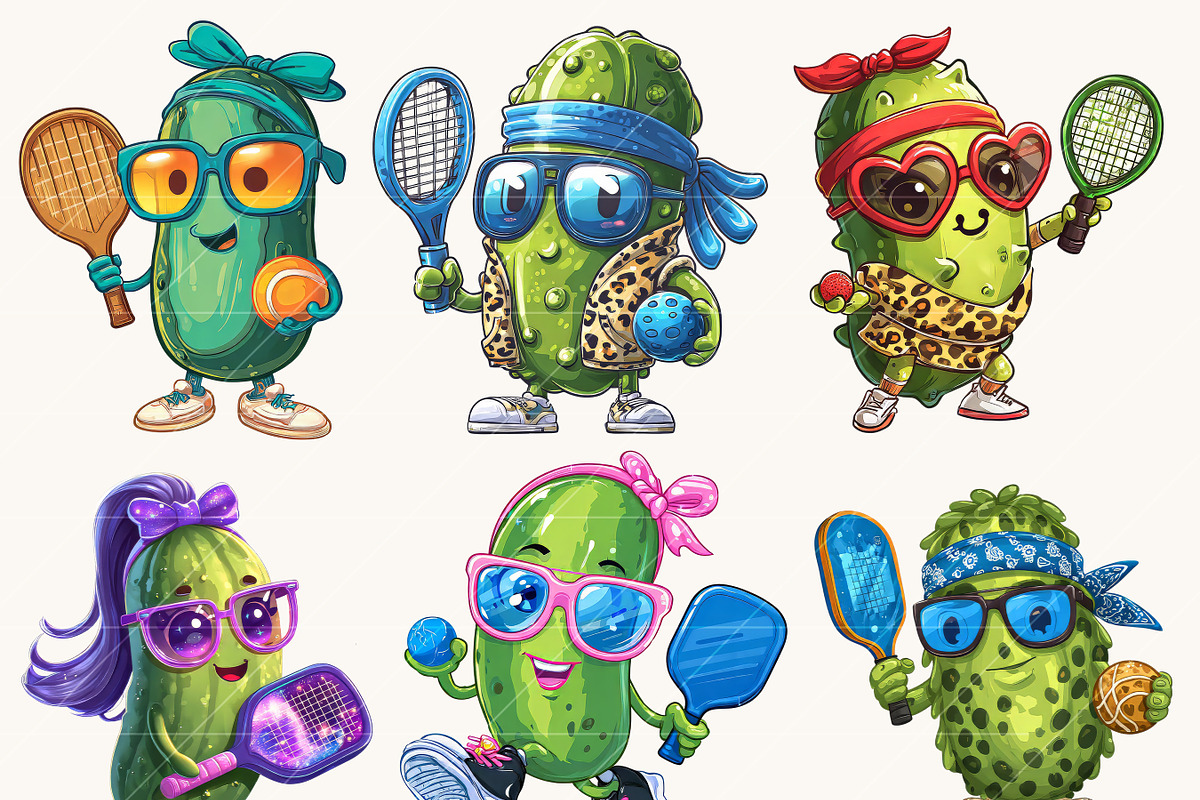 Funny Pickleball Clipart Bundle, an Animal Illustration by Design Scotch (Photo 2 of 8)