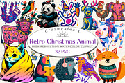Retro Christmas Animal, an Illustration by DreamCafeArt (Thumbnail 1 of 6)