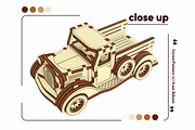 Small Vintage Truck - Laser Cut File, an Object Graphic by VectorPainter (Thumbnail 8 of 21)