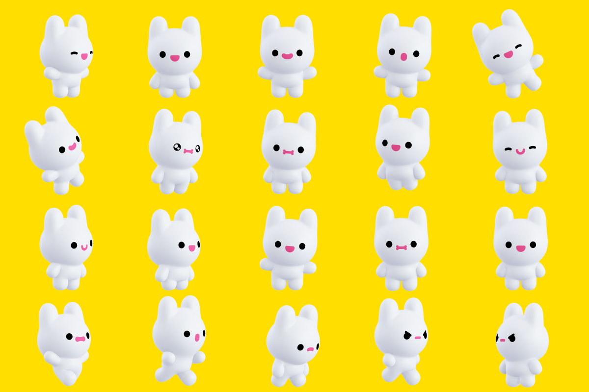 Gif animation kawaii character set, a Work Illustration by Jenya Porechenskaya (Photo 2 of 2)
