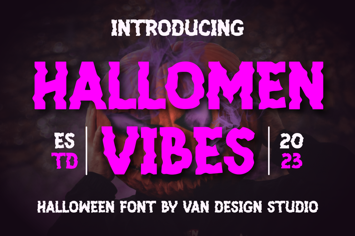HALLOMEN VIBES, a Sans Serif Font by Viswal Studio (Photo 1 of 5)
