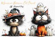 Whimsical Halloween Cat Clipart, an Animal Illustration by Craft Nest (Thumbnail 1 of 6)