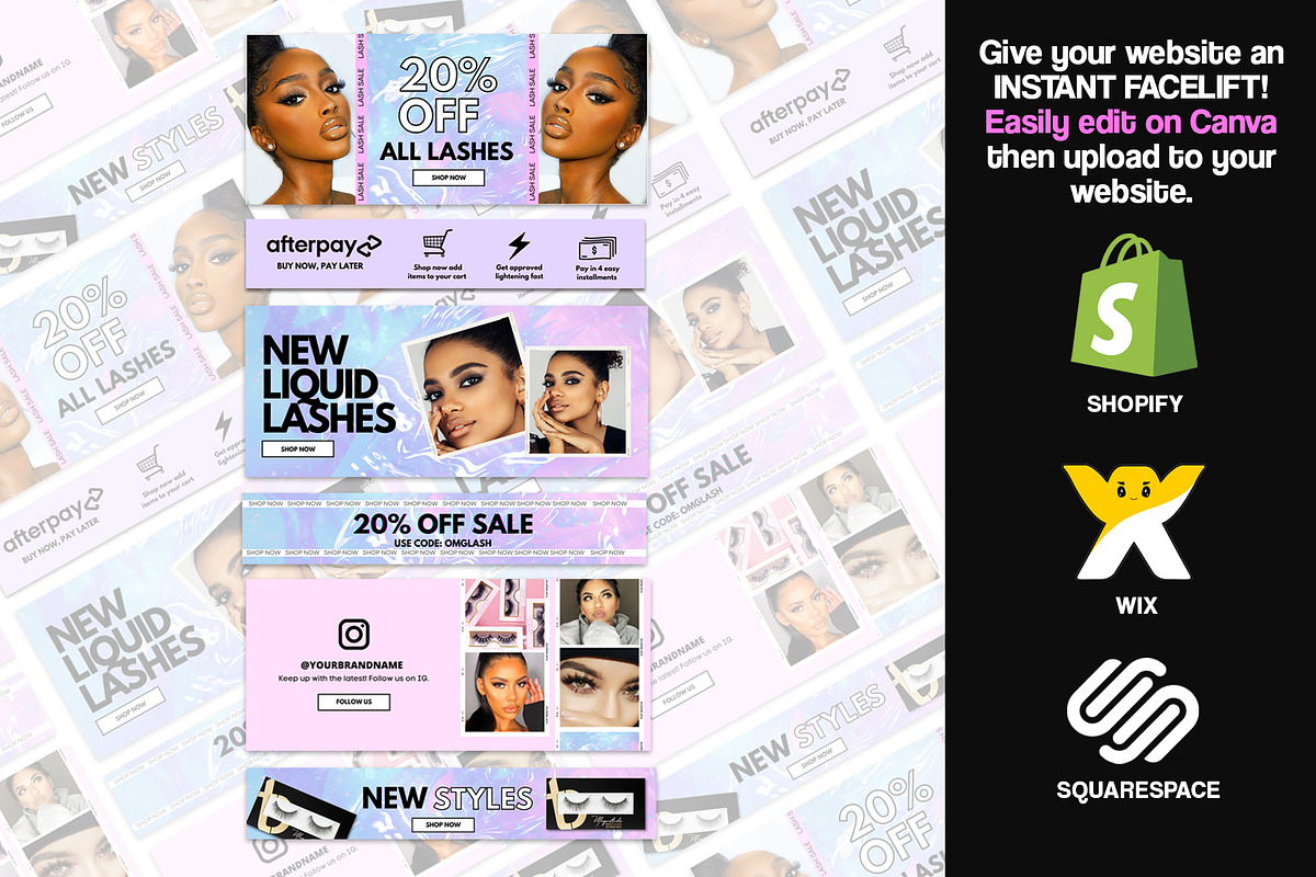 DIY Web Banner Set: Holo Film, a Landing Page Template by beautybosslab™ (Photo 5 of 5)