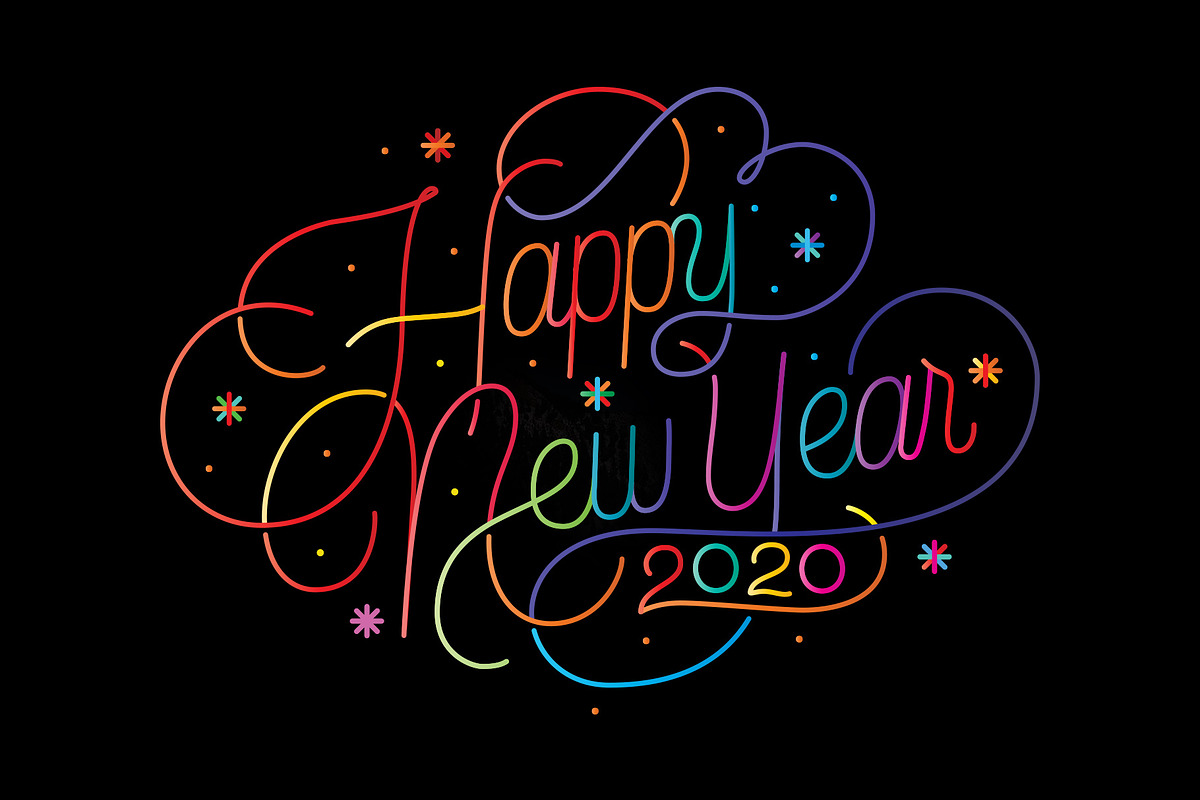 Happy New Year Lettering Graphics, an Illustration by Davihero (Photo 11 of 12)