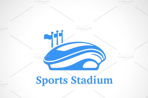 Sports Stadium Logo In Blue