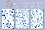 Watercolor Dusty Blue Floral Pattern, a Pattern Graphic by Artful Prints (Thumbnail 3 of 3)