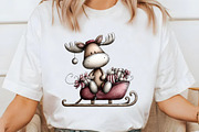 Quirky Christmas Moose Clipart, an Illustration by Libby Wishes (Thumbnail 6 of 7)