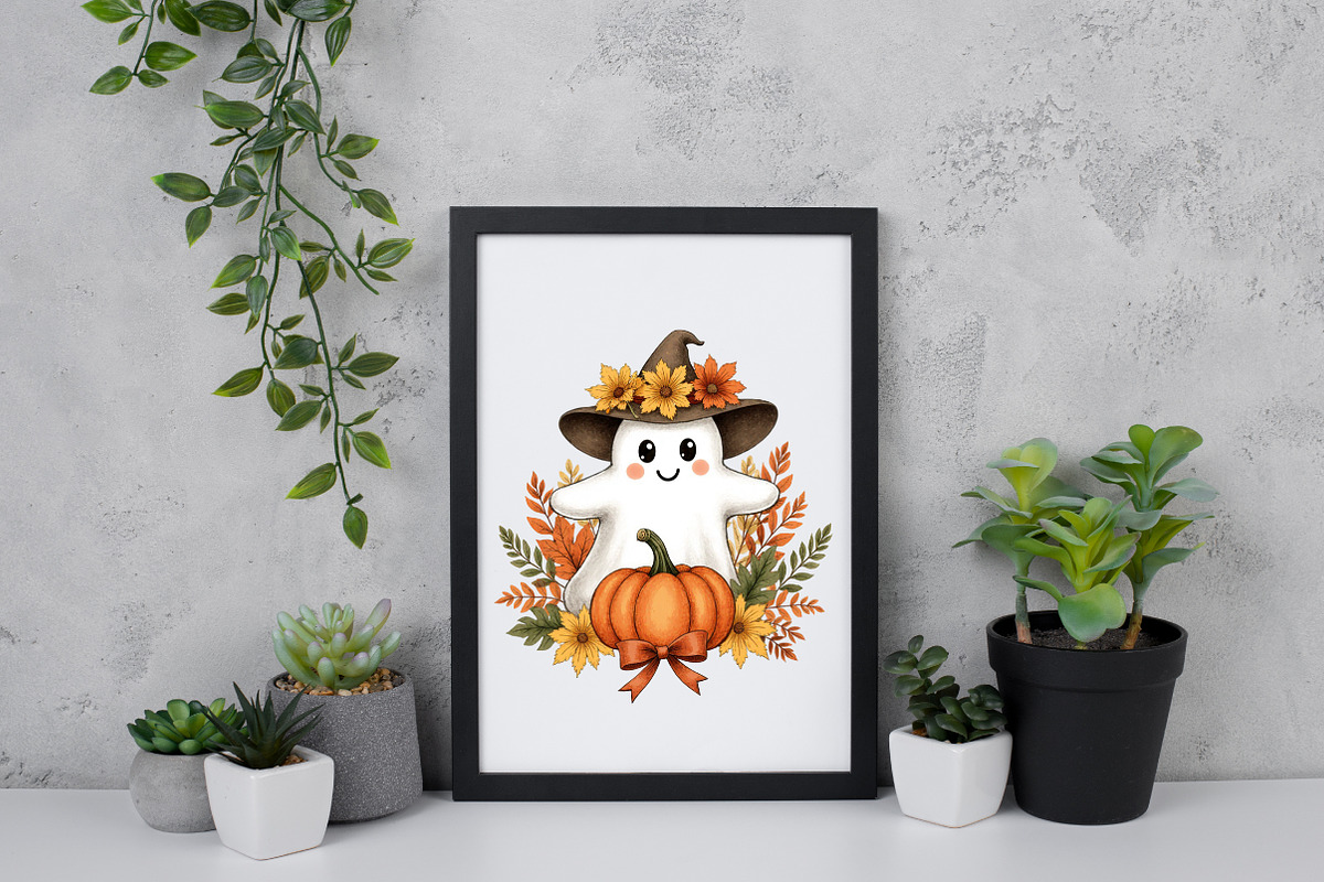 Vintage Floral Ghost Png, Halloween, an Illustration by Daily.Designs (Photo 5 of 5)
