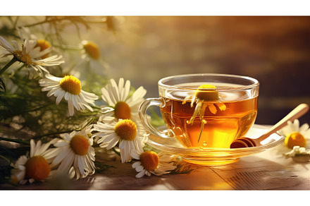 hot healthy tea drink chamomile ai, a Food & Drink Photo by pikepicture