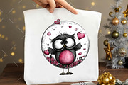 Whimsical Valentine Owl Clipart, an Illustration by OK Design (Thumbnail 6 of 6)