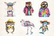 Funky Dressed-Up Animals Clipart, an Illustration by Dream Creation (Thumbnail 2 of 6)