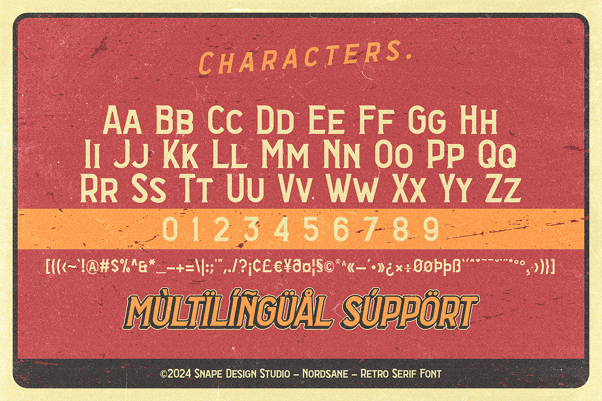 Nordsane - Retro Serif Font, a Serif Font by Snape Design Studio (Photo 3 of 7)