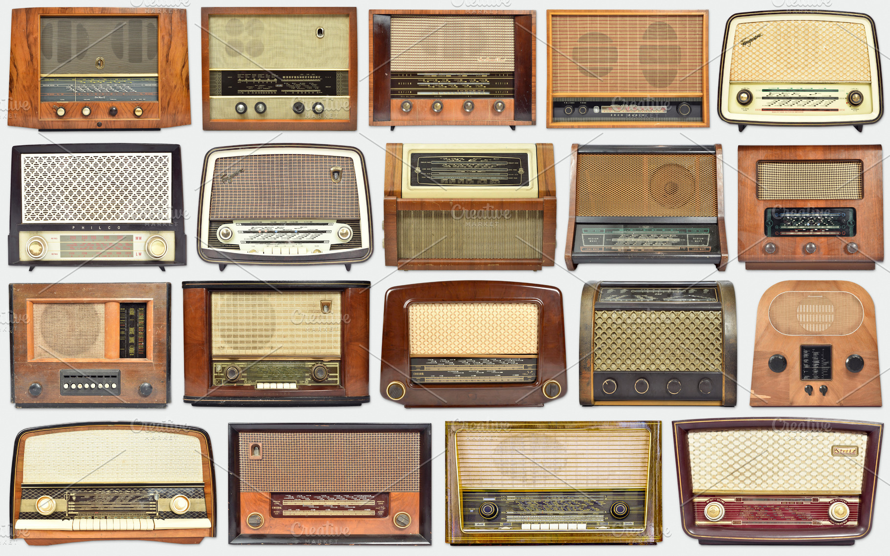 Collection of old vintage radios, a Technology Photo by BOOCYS