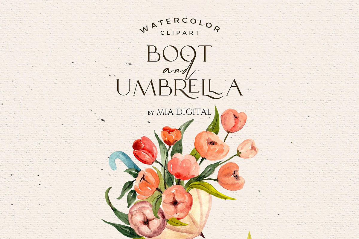 Flower Planter, Rain Boot, Umbrella, an Illustration by Mia Digital (Photo 4 of 6)