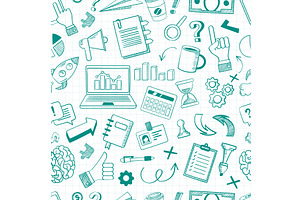 hand drawn business pattern. startup, an Object Illustration by Multigon