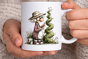 Whimsical Garden Grandma Clipart PNG, an Illustration by Canvas Craft (Thumbnail 7 of 7)