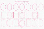 Watercolor Hand-Drawn Pink Frames, an Object Graphic by Solo Art Original (Thumbnail 2 of 14)