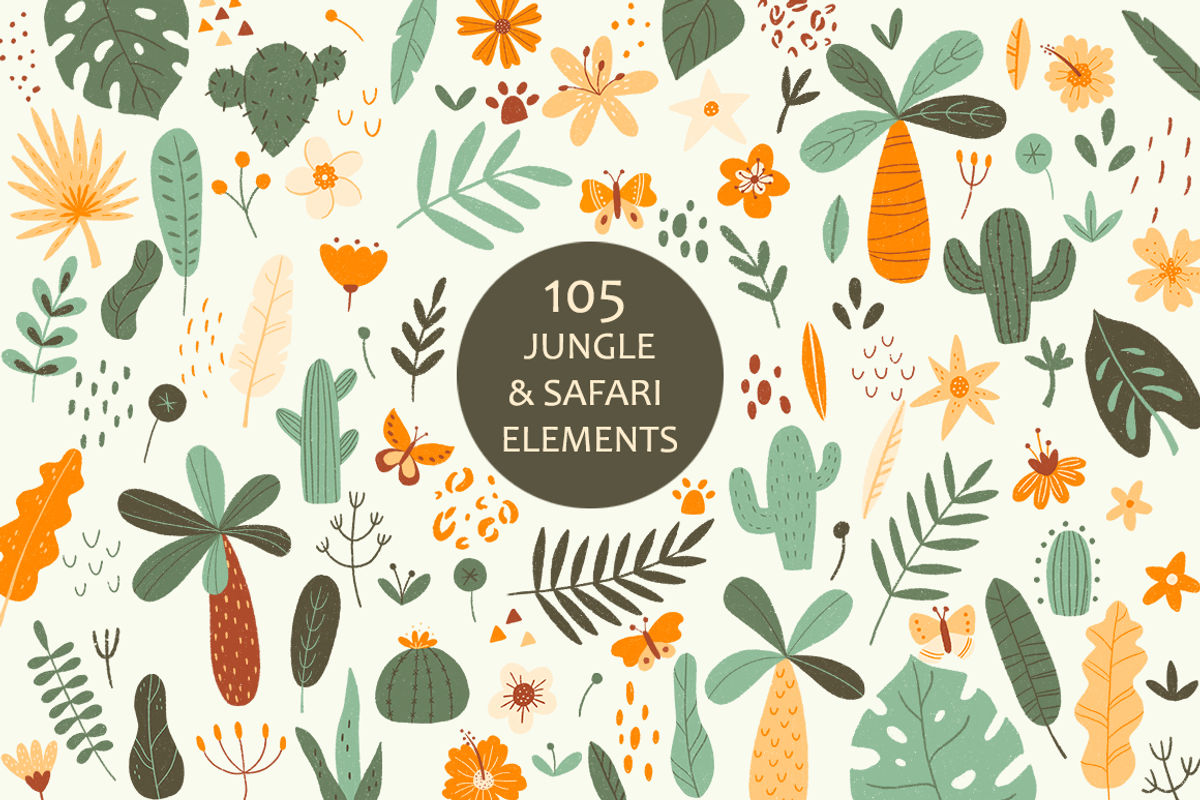 Jungle & Safari Portrait Animals Set, an Animal Illustration by moolesya (Photo 6 of 18)