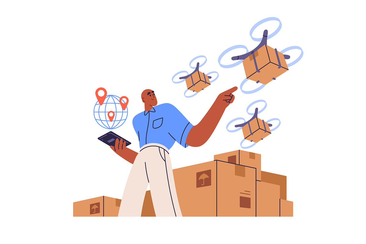Logistics and cargo delivery concept, a Transportation Illustration by Good Studio (Photo 6 of 7)