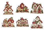 Whimsical Christmas House Clipart, a Seasonal Illustration by Creative Art (Thumbnail 4 of 7)