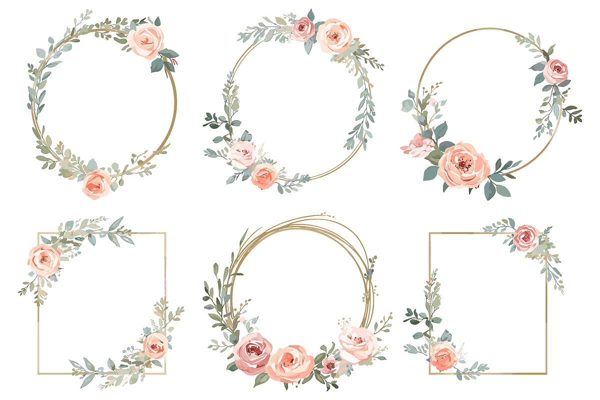 Geometric Floral Frames Set, an Illustration by jahid234 (Photo 12 of 20)