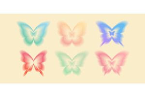Gradient butterfly shape collection, an Animal Illustration by art PVP - market