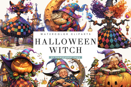 Halloween Witch Clipart Bundle