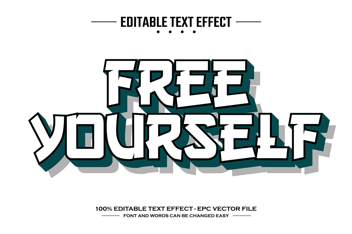 Free yourself editable text effect, a Layer Style Add-On by nicemorning (Photo 1 of 3)