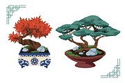 Bonsai, Japan trees set + patterns, a Decorative Illustration by Good Studio (Thumbnail 4 of 9)