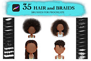 Curly Hair Braids Brushes Procreate, a Brush Add-On by Lucrumplus (Thumbnail 1 of 2)