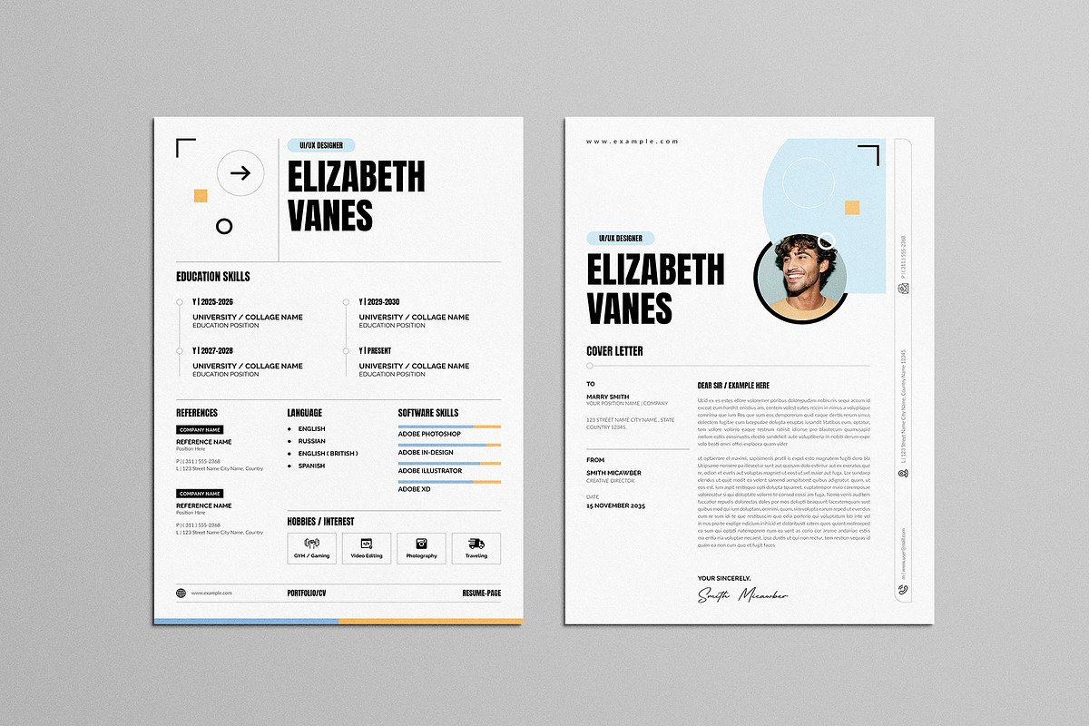 Modern Resume CV Template, a Resume Template by NorthPeak (Photo 3 of 6)